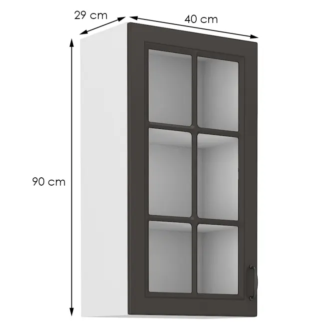 Konyhaszekrény STILO grafit mat/fehér 40gs-90 1f,2
