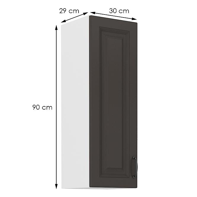 Konyhaszekrény STILO grafit mat/fehér 30g-90 1f