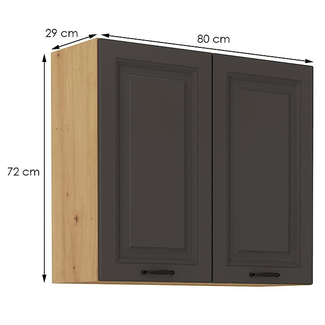 Konyhaszekrény STILO grafit mat/artisan 80g-72 2f