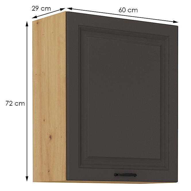 Konyhaszekrény STILO grafit mat/artisan 60g-72 1f