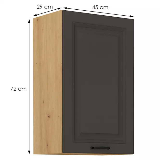 Konyhaszekrény STILO grafit mat/artisan 45g-72 1f