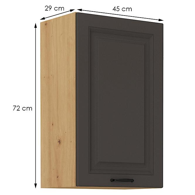 Konyhaszekrény STILO grafit mat/artisan 45g-72 1f