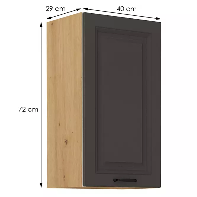 Konyhaszekrény STILO grafit mat/artisan 40g-72 1f