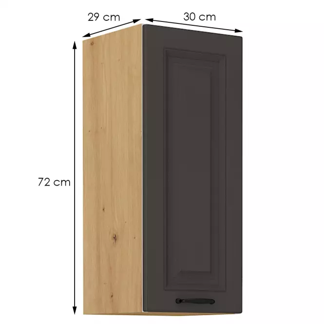 Konyhaszekrény STILO grafit mat/artisan 30g-72 1f