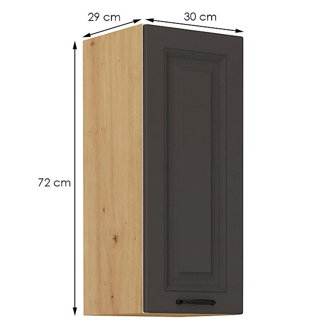 Konyhaszekrény STILO grafit mat/artisan 30g-72 1f