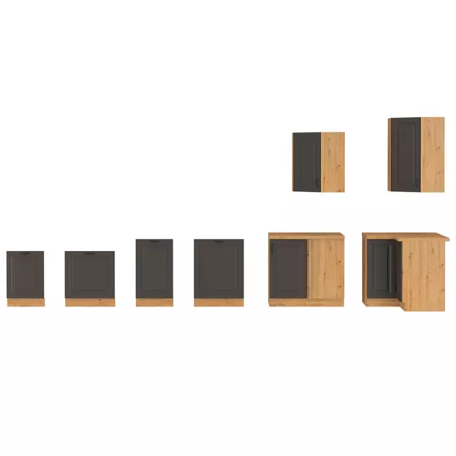 Konyhaszekrény STILO grafit mat/artisan 30g-72 1f