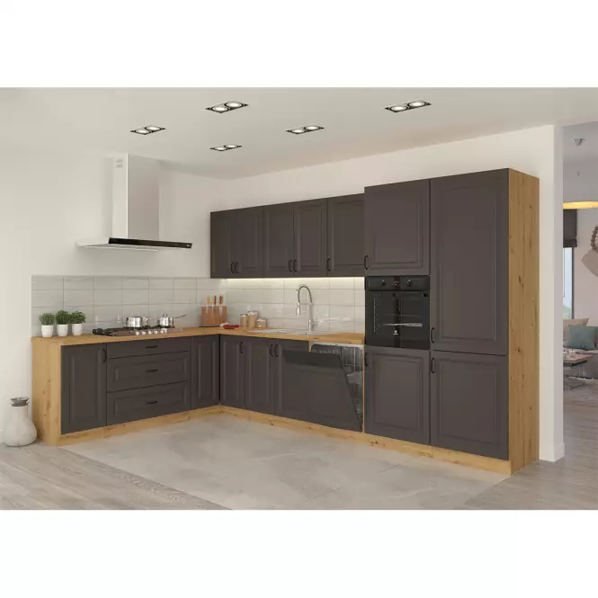 Konyhaszekrény STILO grafit mat/artisan 30g-72 1f
