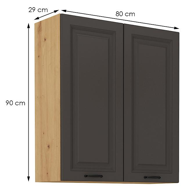 Konyhaszekrény STILO grafit mat/artisan 80g-90 2f