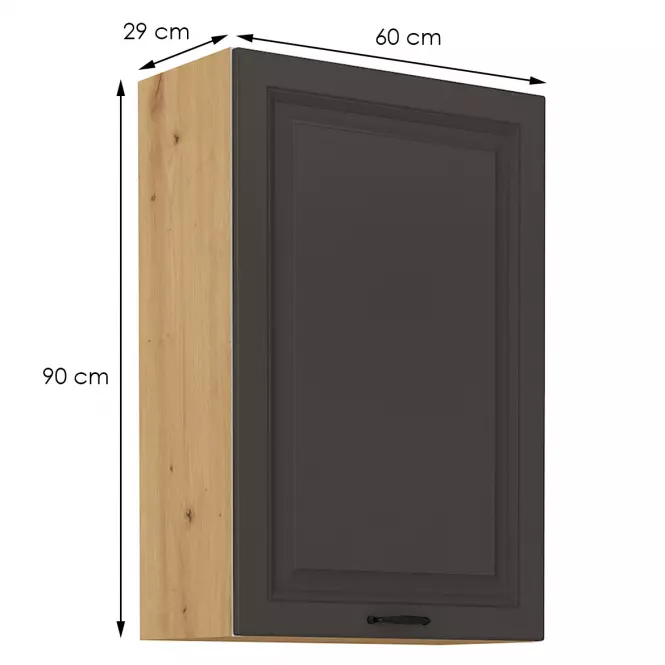 Konyhaszekrény STILO grafit mat/artisan 60g-90 1f
