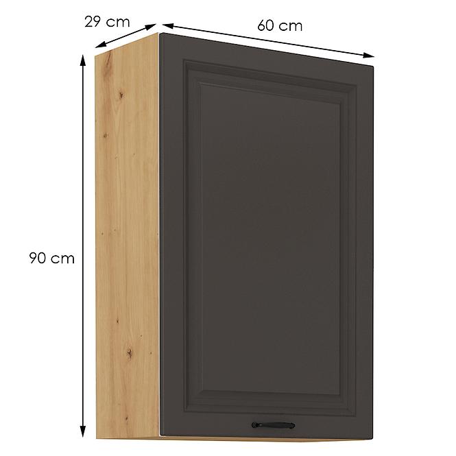 Konyhaszekrény STILO grafit mat/artisan 60g-90 1f