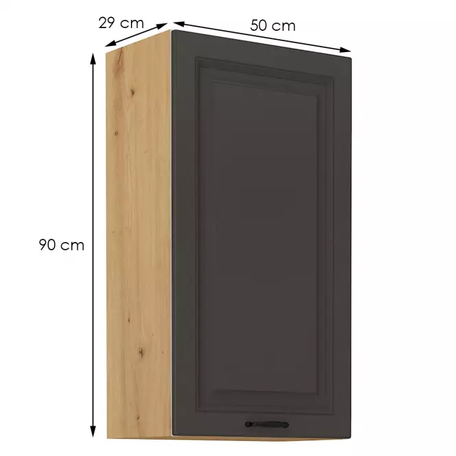 Konyhaszekrény STILO grafit mat/artisan 50g-90 1f