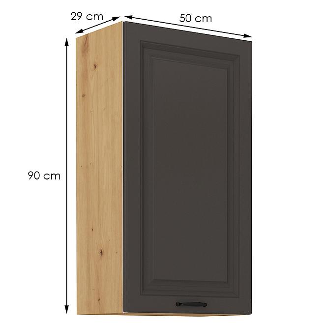Konyhaszekrény STILO grafit mat/artisan 50g-90 1f