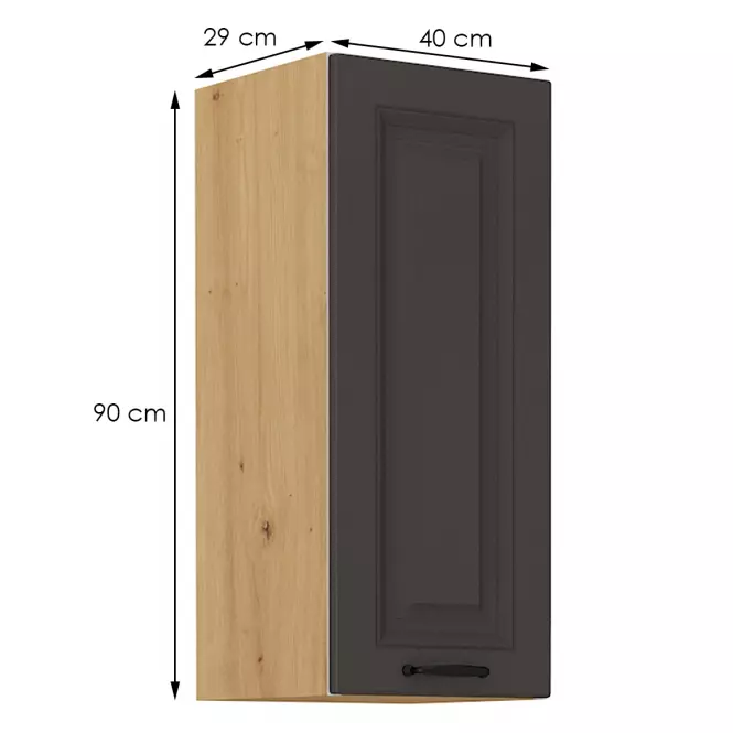 Konyhaszekrény STILO grafit mat/artisan 40g-90 1f