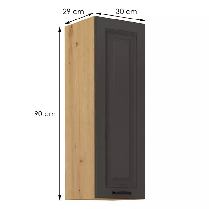 Konyhaszekrény STILO grafit mat/artisan 30g-90 1f