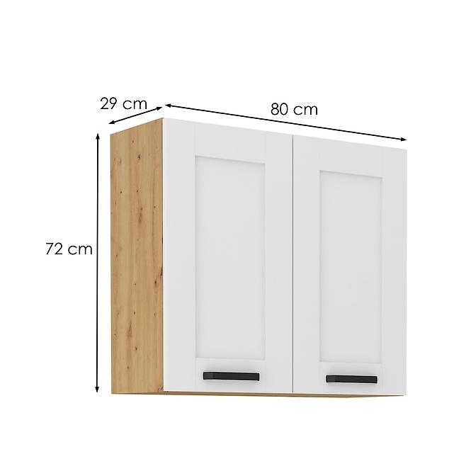Konyhaszekrény LUNA fehér mat/artisan  80g-72 2f