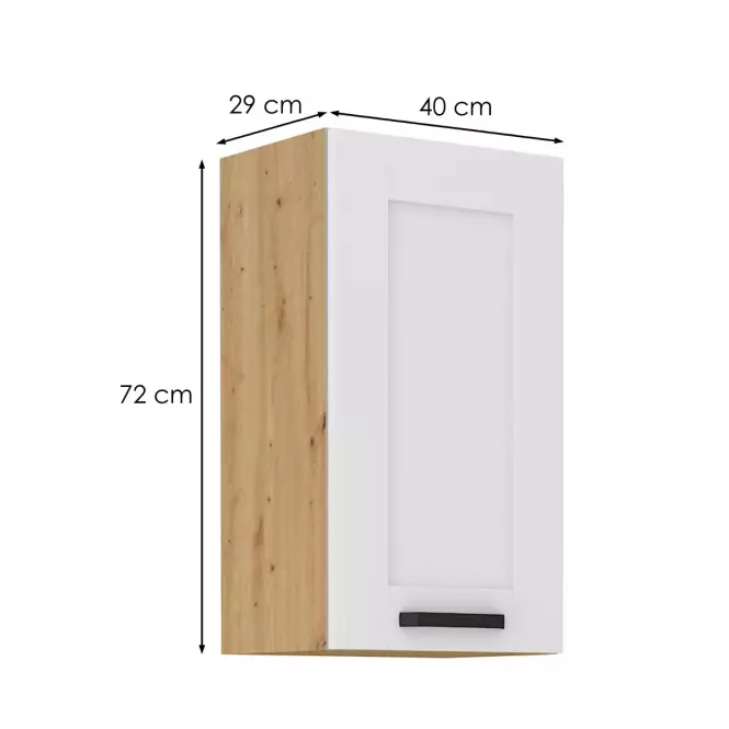 Konyhaszekrény LUNA fehér mat/artisan  40g-72 1f