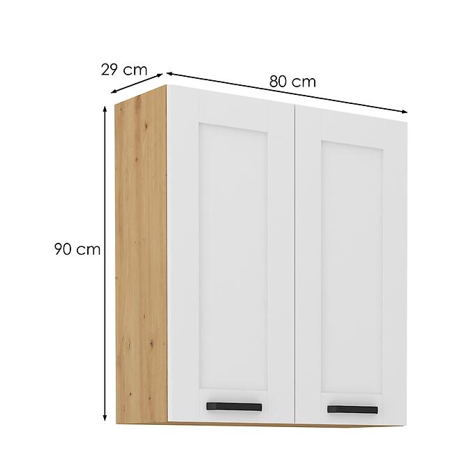Konyhaszekrény LUNA fehér mat/artisan  80g-90 2f
