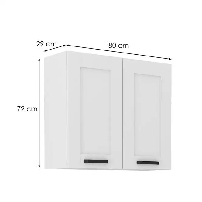 Konyhaszekrény LUNA fehér mat/fehér  80g-72 2f,2