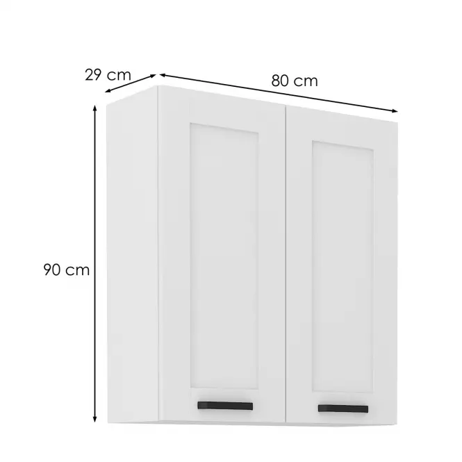 Konyhaszekrény LUNA fehér mat/fehér  80g-90 2f