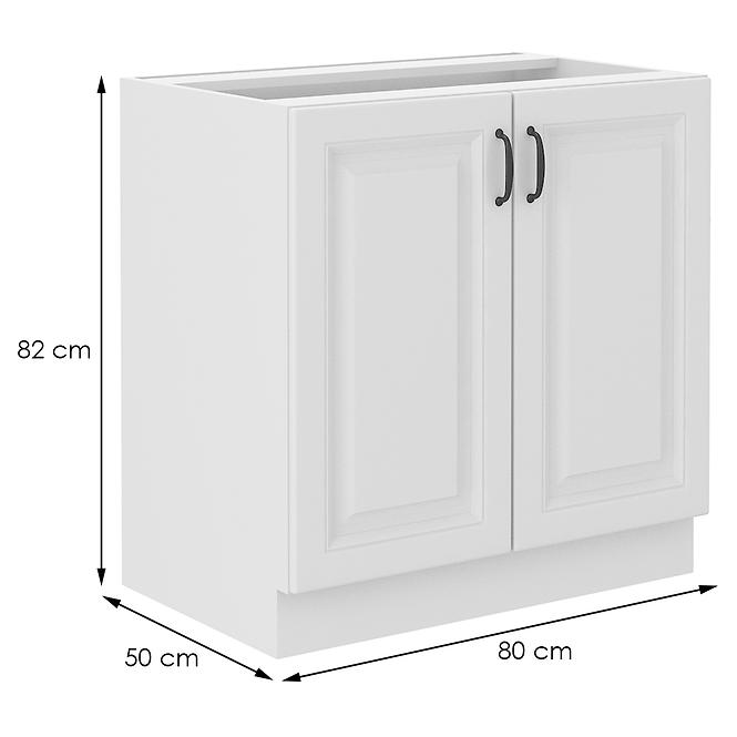 Konyhaszekrény STILO fehér mat/fehér 80d 2f bb,2