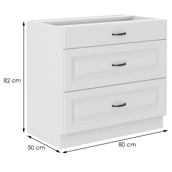 Konyhaszekrény STILO fehér mat/fehér 80d 3s bb,2