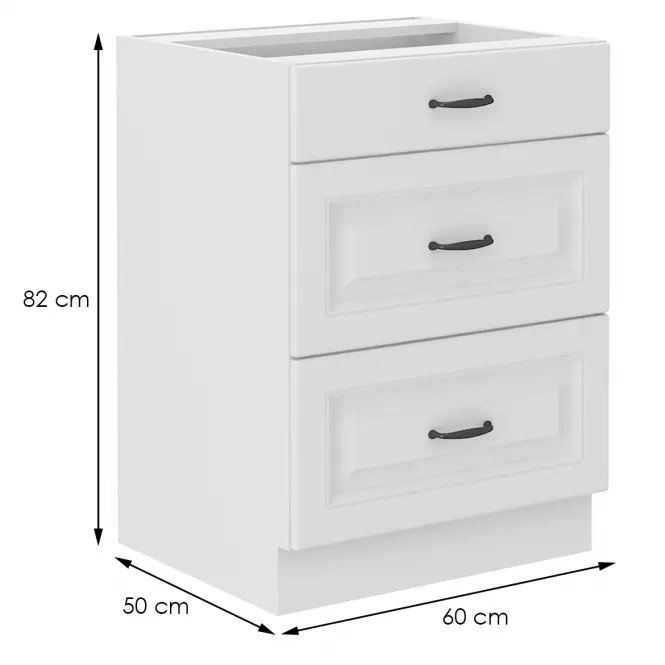 Konyhaszekrény STILO fehér mat/fehér 60d 3s bb,2