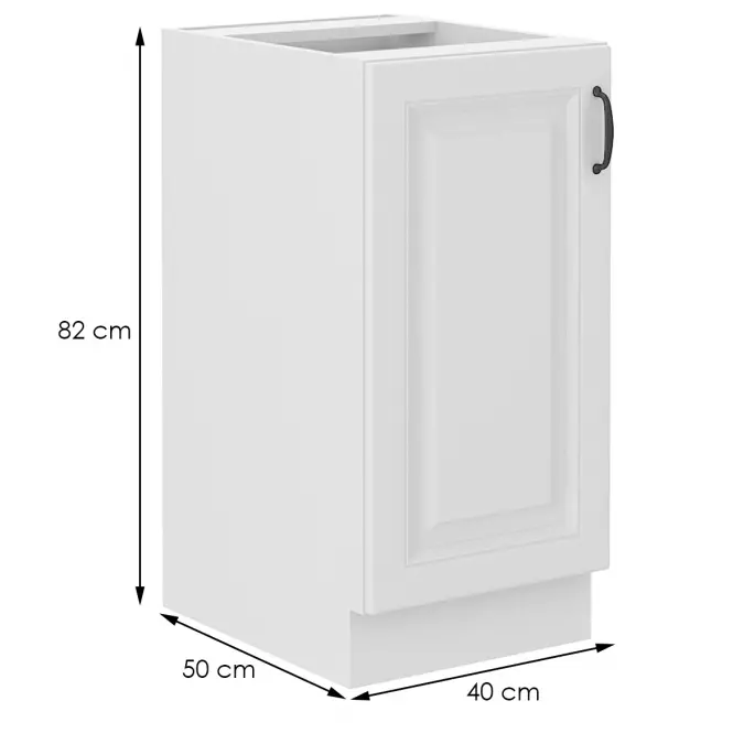 Konyhaszekrény STILO fehér mat/fehér 40d 1f bb,2