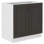Konyhaszekrény STILO grafit mat/fehér 80d 2f bb