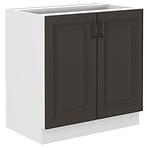 Konyhaszekrény STILO grafit mat/fehér 80d 2f bb