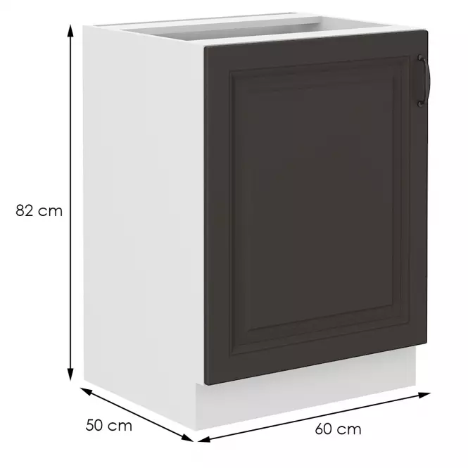 Konyhaszekrény STILO grafit mat/fehér 60d 1f bb