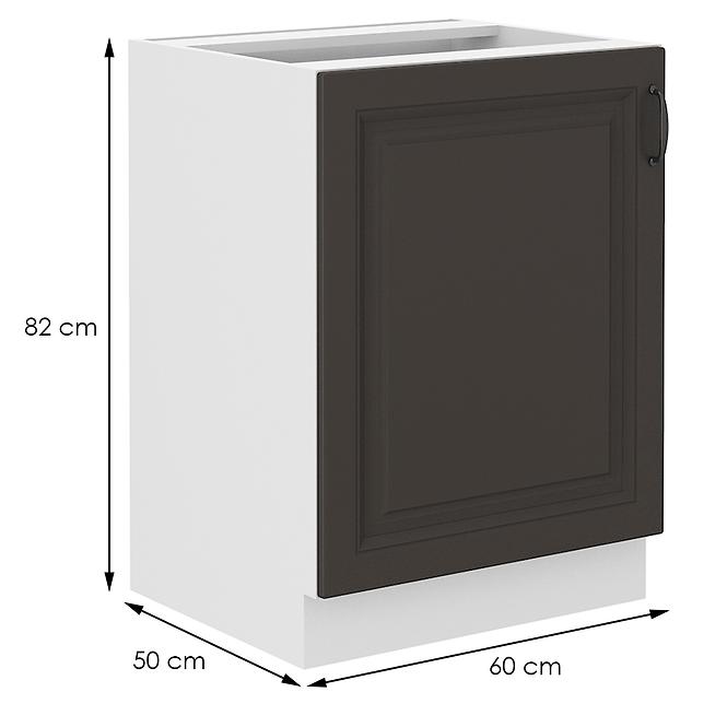 Konyhaszekrény STILO grafit mat/fehér 60d 1f bb
