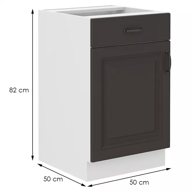 Konyhaszekrény STILO grafit mat/fehér 50d 1f 1s bb