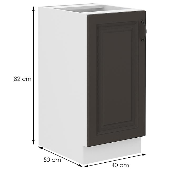 Konyhaszekrény STILO grafit mat/fehér 40d 1f bb