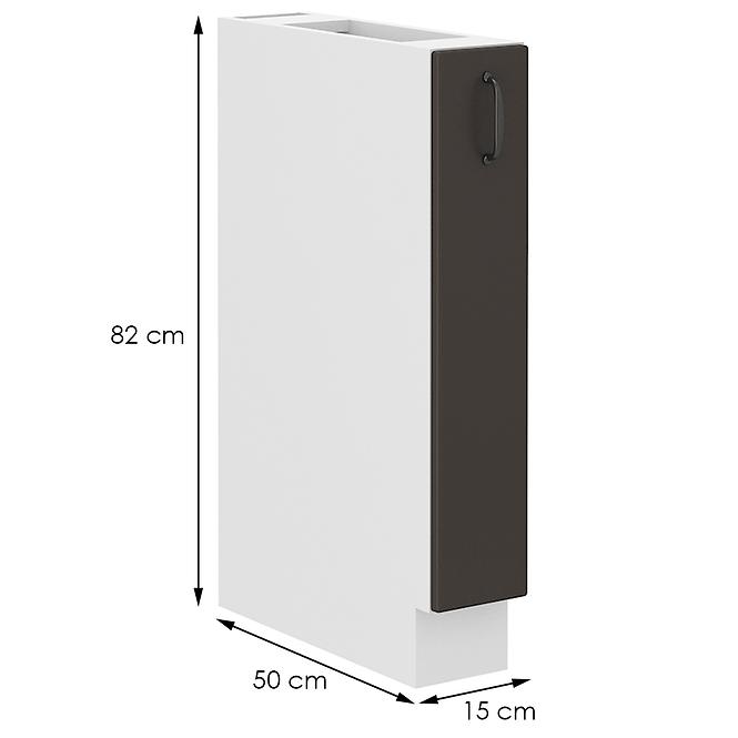 Konyhaszekrény STILO grafit mat/fehér 15d cargo bb