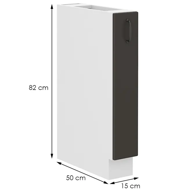 Konyhaszekrény STILO grafit mat/fehér 15d cargo bb,2