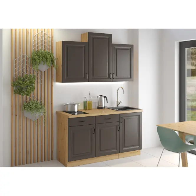 Konyhaszekrény STILO grafit mat/artisan 80zl 2f bb,7