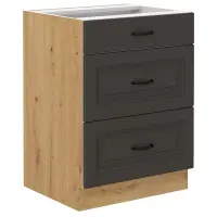 Konyhaszekrény STILO grafit mat/artisan 60d 3s bb