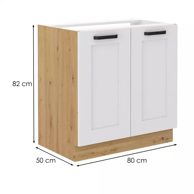 Konyhaszekrény LUNA fehér mat/artisan 80zl 2f bb