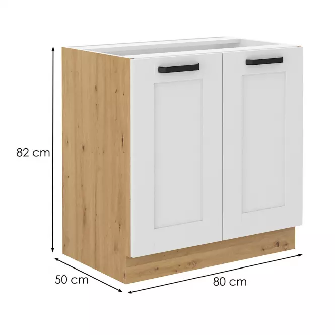 Konyhaszekrény LUNA fehér mat/artisan 80d 2f bb