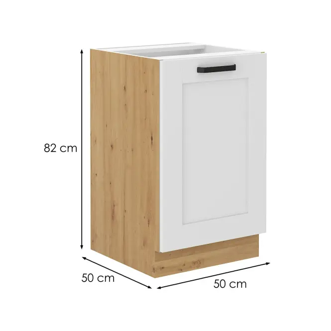 Konyhaszekrény LUNA fehér mat/artisan  50zl 1f bb,2