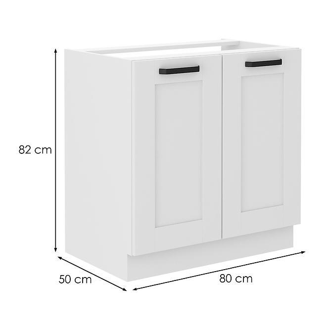 Konyhaszekrény LUNA fehér mat/fehér 80zl 2f bb,2