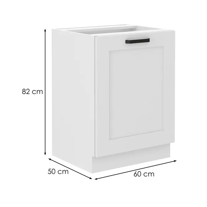 Konyhaszekrény LUNA fehér mat/fehér  60d 1f bb,2