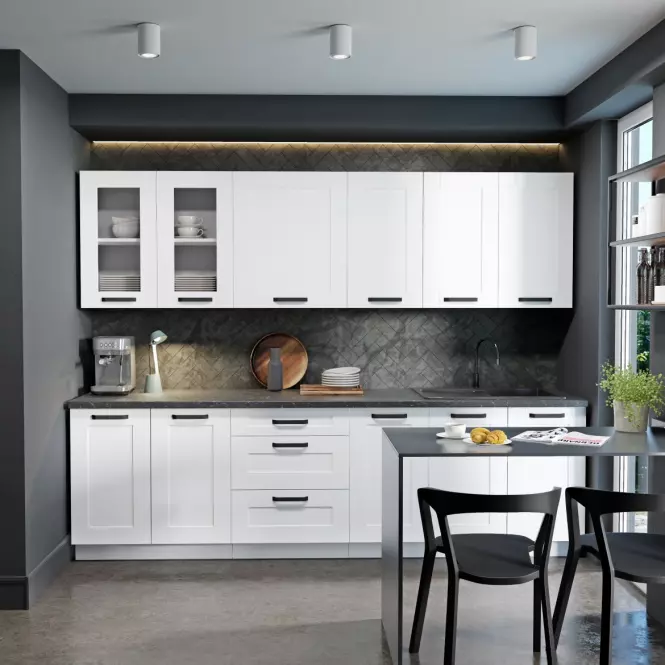 Konyhaszekrény LUNA fehér mat/fehér  50d 1f 1s bb