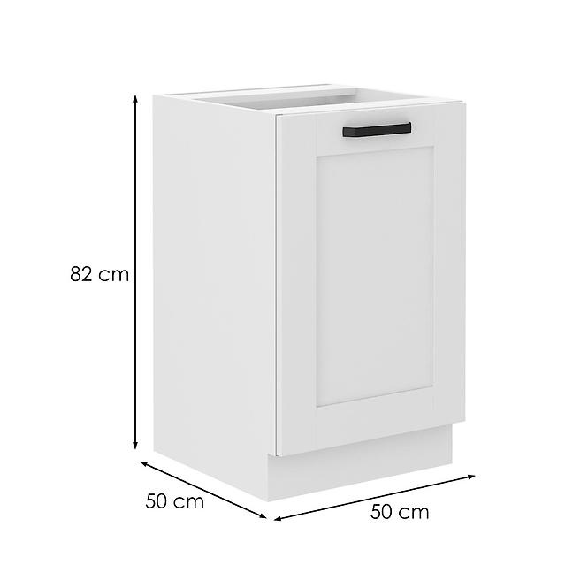 Konyhaszekrény LUNA fehér mat/fehér  50zl 1f bb,2