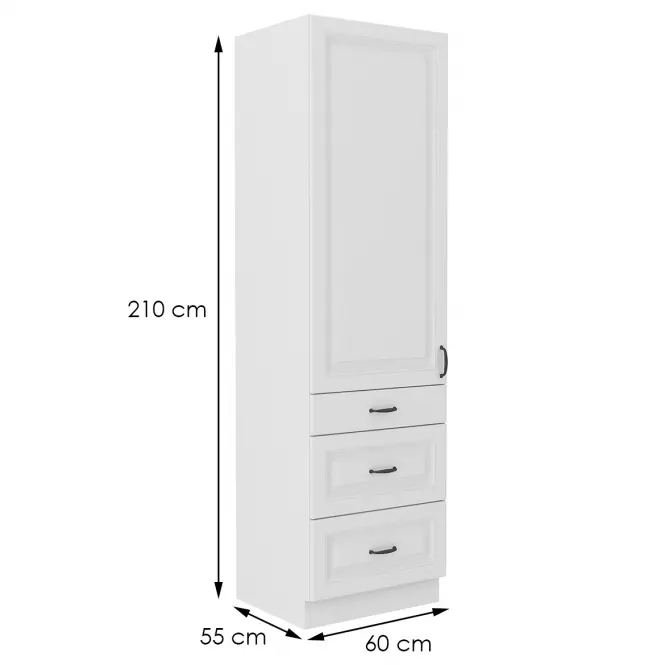 Konyhaszekrény STILO fehér mat/fehér 60dks-210 3s 1f