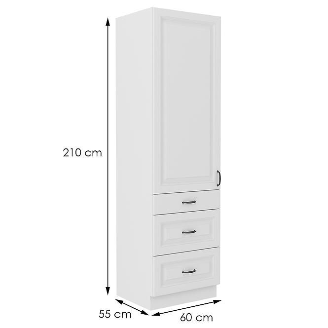 Konyhaszekrény STILO fehér mat/fehér 60dks-210 3s 1f