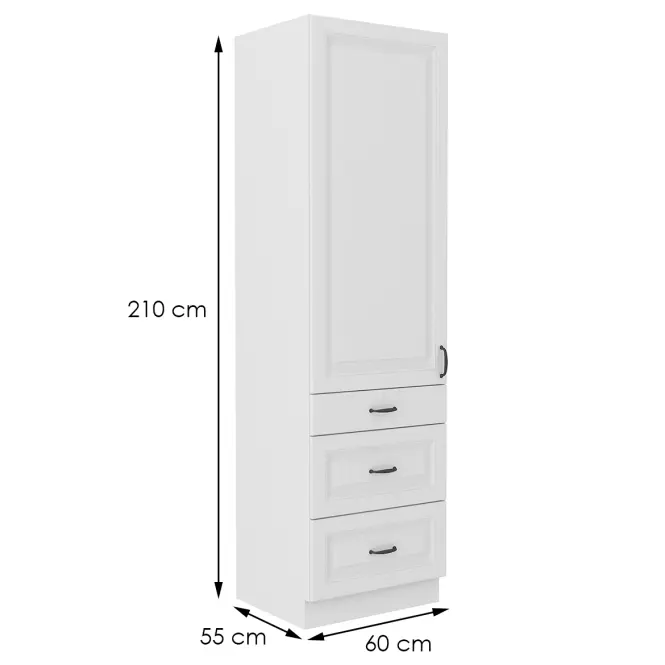 Konyhaszekrény STILO fehér mat/fehér 60dks-210 3s 1f,2