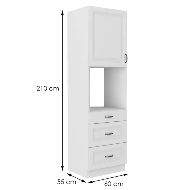 Konyhaszekrény STILO fehér mat/fehér 60dps-210 3s 1f,2
