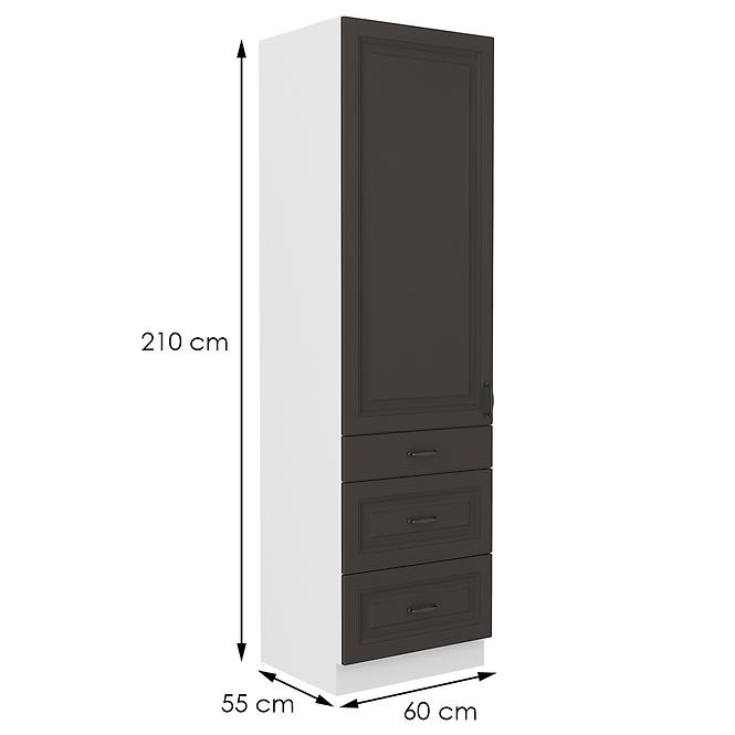 Konyhaszekrény STILO grafit mat/fehér 60dks-210 3s 1f