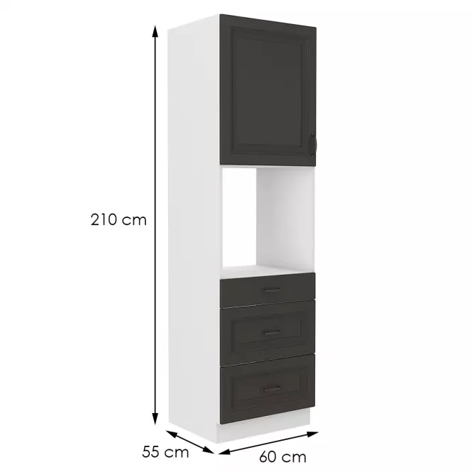 Konyhaszekrény STILO grafit mat/fehér 60dps-210 3s 1f,2